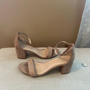 Elegant Tan Block Heel Sandals